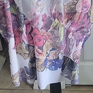 Purple and Pink Asymmetrical A-Line Skirt for Cocktail